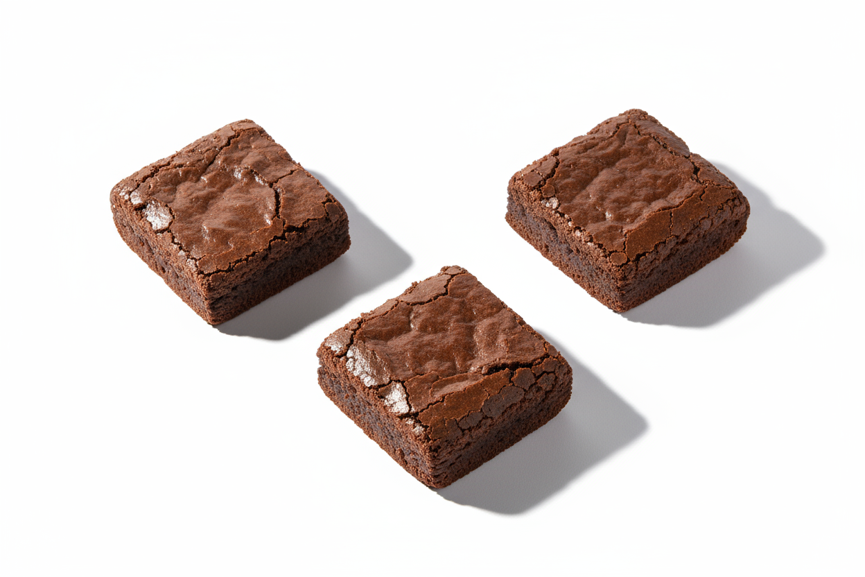 Give me a product page picture of 3 of the same brownies